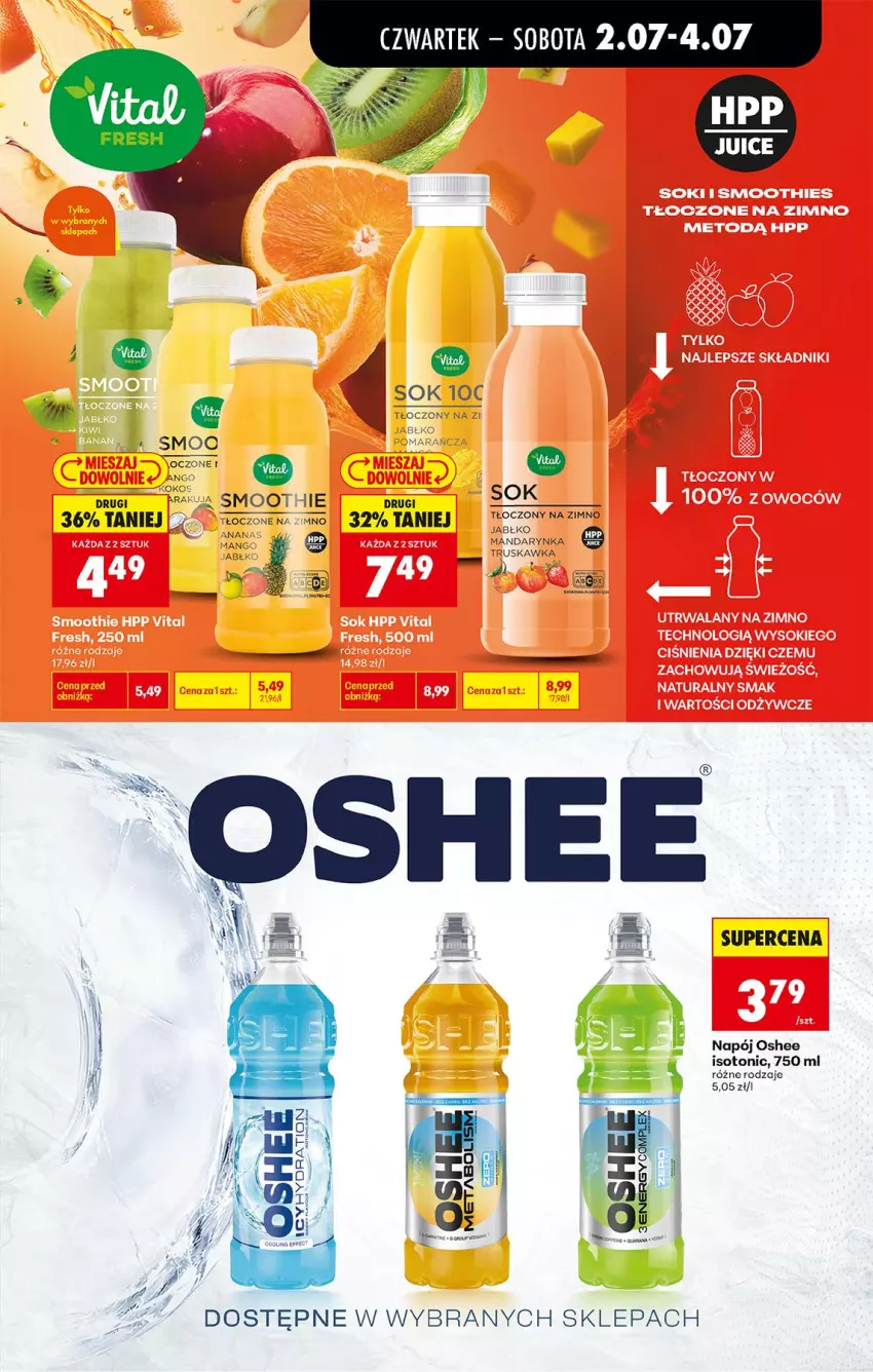 Gazetka promocyjna Biedronka - Od Czwartku - ważna 02.07 do 08.07.2026 - strona 61 - produkty: Ananas, Kokos, Napój, Oshee, Smoothie, Sok