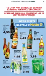 Gazetka promocyjna Netto - Artykuły spożywcze - Gazetka - ważna od 08.10 do 08.10.2022 - strona 19 - produkty: Piwa, Piwo, Gra, Somersby, Namysłów, Desperados, Fortuna, Limonka