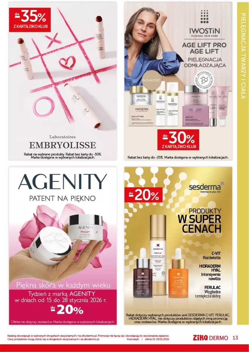 Gazetka promocyjna Ziko - Gazetka Ziko Dermo - ważna 15.01 do 28.01.2026 - strona 13 - produkty: Embryolisse, Fa, Iwostin, Ser