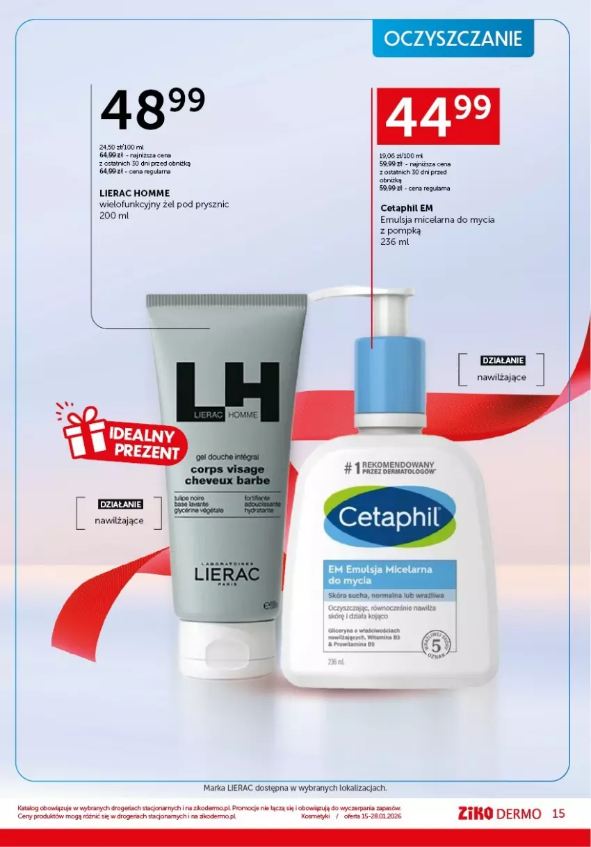 Gazetka promocyjna Ziko - Gazetka Ziko Dermo - ważna 15.01 do 28.01.2026 - strona 15 - produkty: Cetaphil, Emulsja, Lierac, Witryna