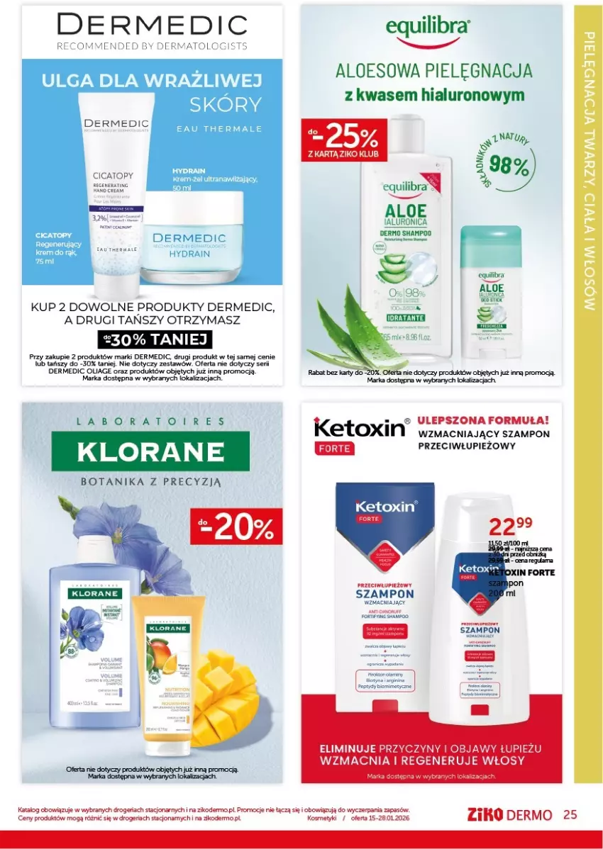 Gazetka promocyjna Ziko - Gazetka Ziko Dermo - ważna 15.01 do 28.01.2026 - strona 25 - produkty: Chia, Dermedic, Fa, Lack, LG, Por, Ser, Szampon, Top