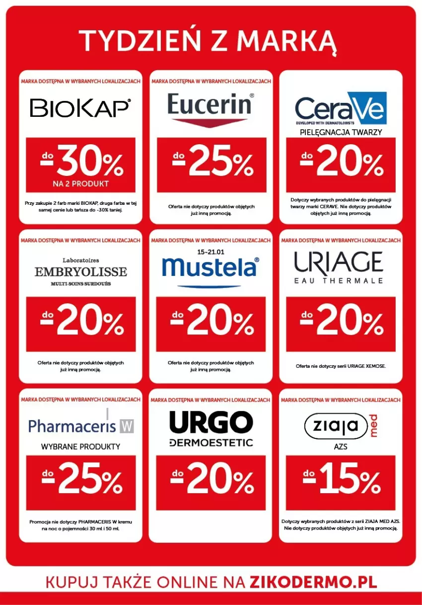 Gazetka promocyjna Ziko - Gazetka Ziko Dermo - ważna 15.01 do 28.01.2026 - strona 26 - produkty: Acer, Cif, Embryolisse, Fa, Mus, Mustela, Okap, Pharmaceris, Ser, Urgo, Ziaja