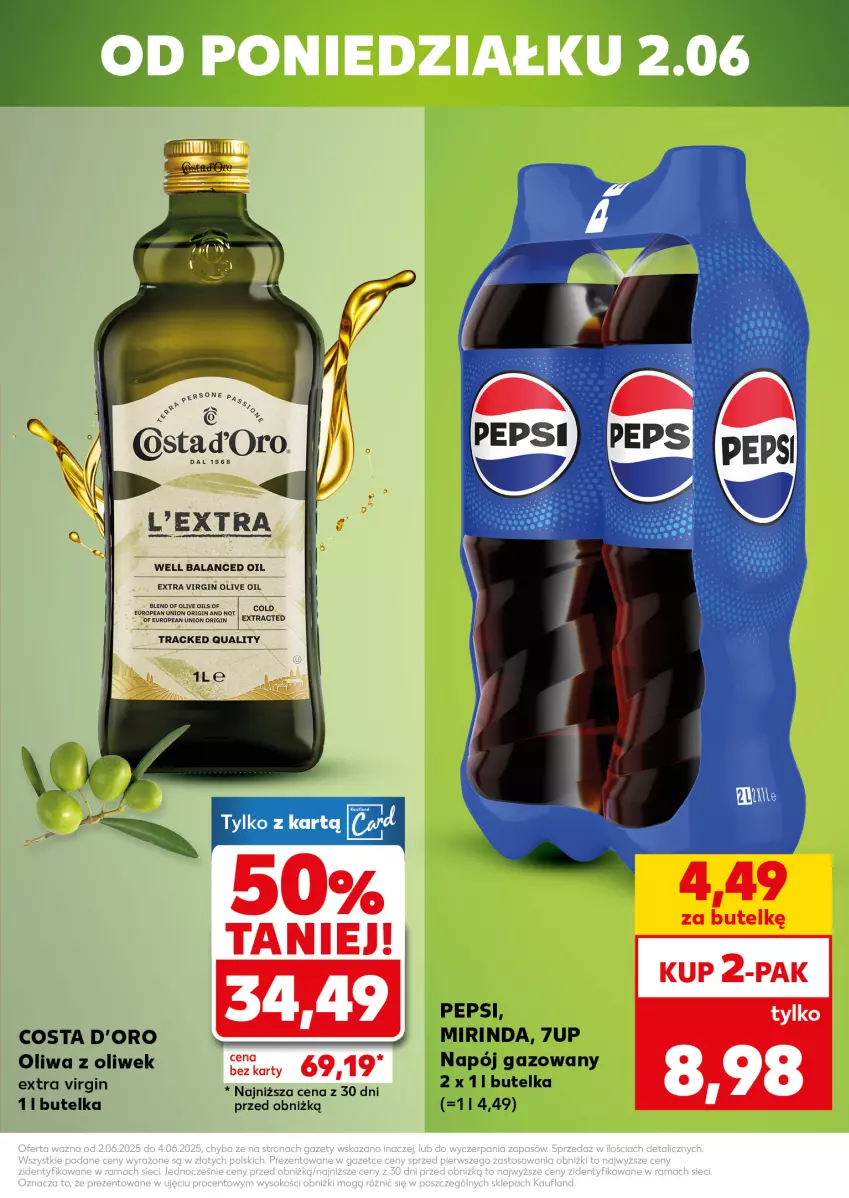 Gazetka promocyjna Kaufland - Mocny Start - ważna 02.06 do 04.06.2025 - strona 3 - produkty: 7up, Costa d'Oro, Gin, Mirinda, Napój, Napój gazowany, Oliwa, Oliwa z oliwek, Pepsi