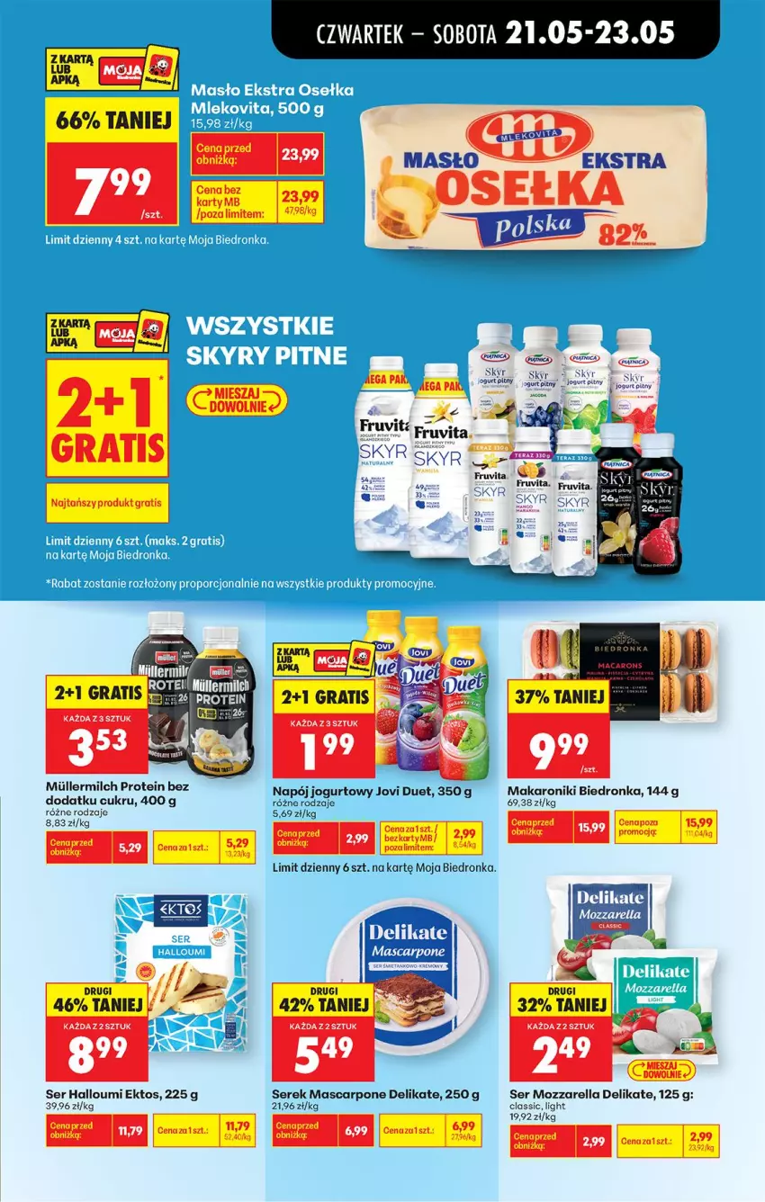 Gazetka promocyjna Biedronka - Od Czwartku - ważna 21.05 do 27.05.2026 - strona 39 - produkty: Fa, Gra, Jogurt, Makaron, Mascarpone, Mozzarella, Napój, Napój jogurtowy, Ser, Serek