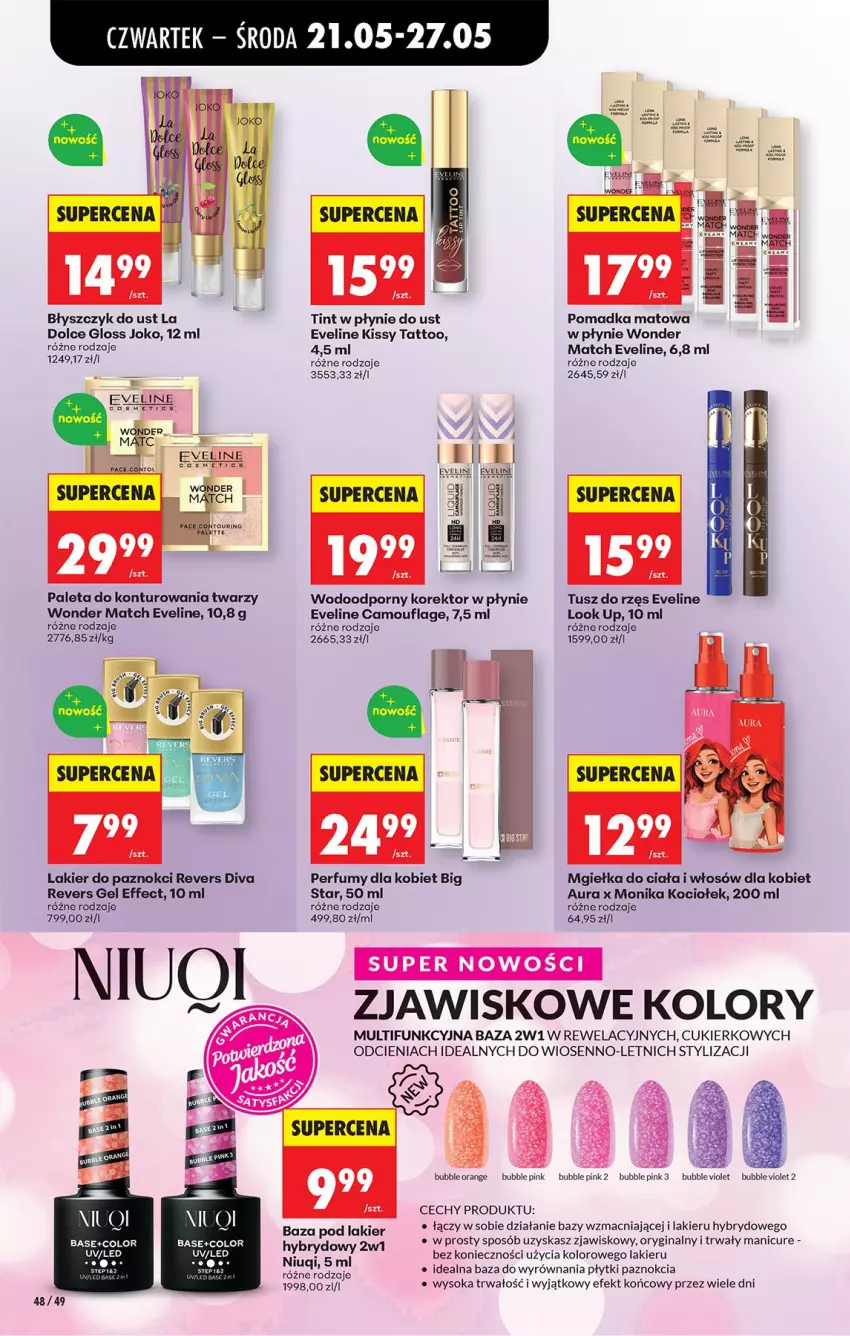 Gazetka promocyjna Biedronka - Od Czwartku - ważna 21.05 do 27.05.2026 - strona 58 - produkty: Błyszczyk do ust, Cukier, Eveline, Fa, Gin, Koc, Lakier, Lakier do paznokci, Niuqi, Paleta, Perfum, Por, Sok, Tusz