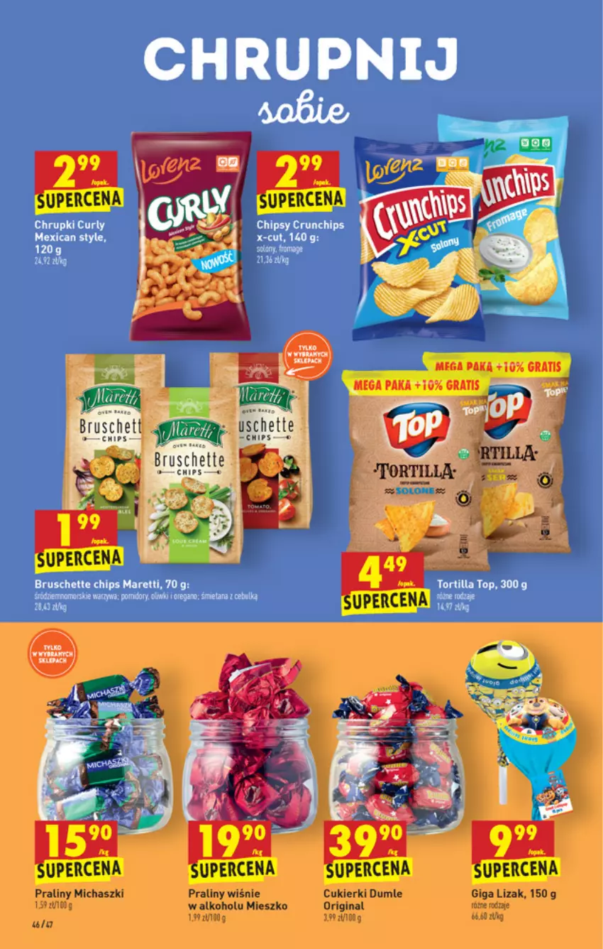 Gazetka promocyjna Biedronka - Wigilia - ważna 16.12 do 22.12.2021 - strona 46 - produkty: Bruschette, Chrupki, Cukier, Cukierki, Gin, Gra, Praliny, Ser