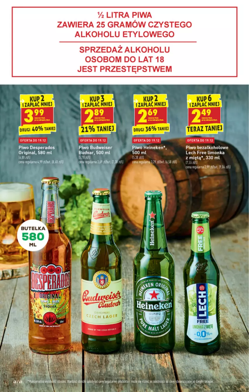 Gazetka promocyjna Biedronka - Wigilia - ważna 16.12 do 22.12.2021 - strona 48 - produkty: Gin, Gra, Heineken, Limonka, Piwa, Piwo