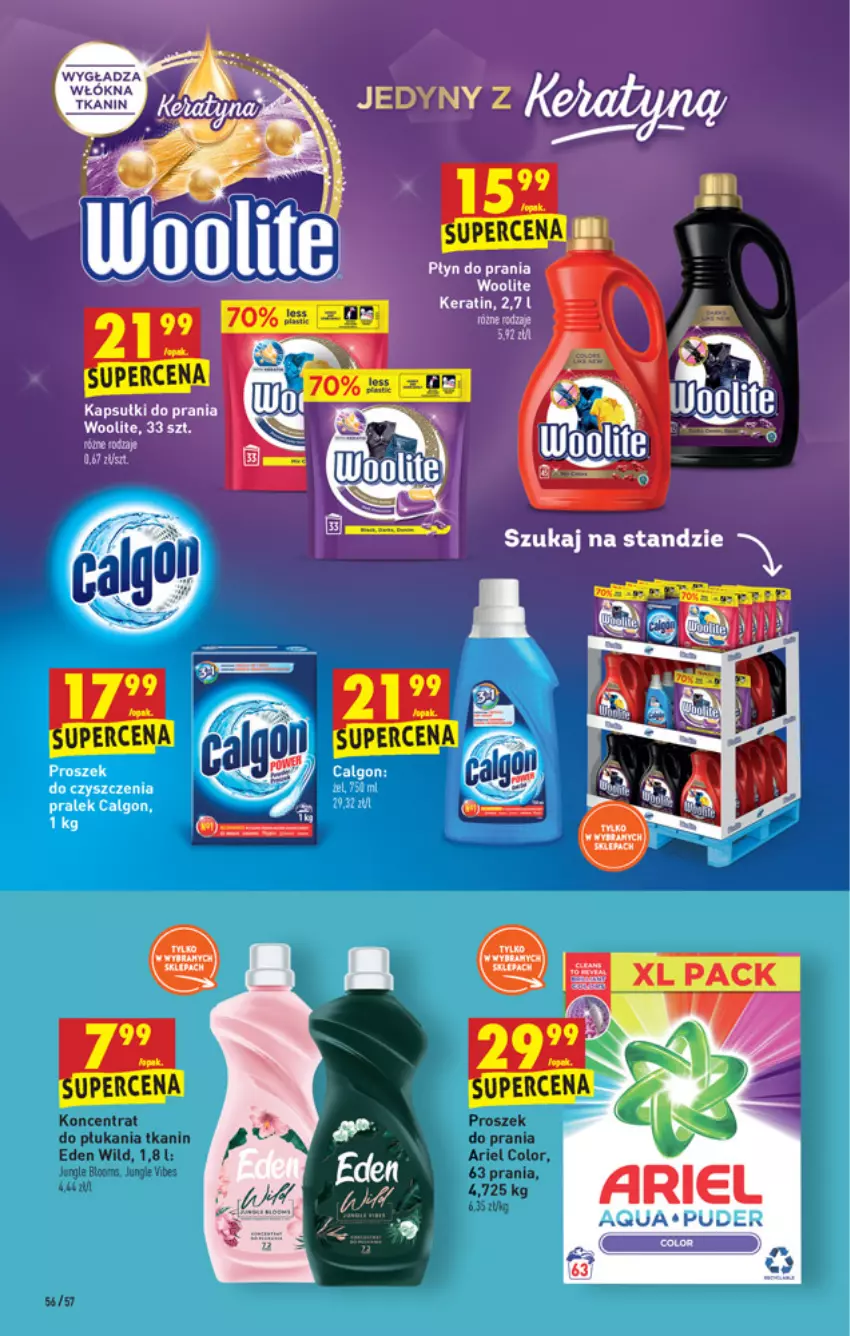 Gazetka promocyjna Biedronka - Wigilia - ważna 16.12 do 22.12.2021 - strona 56 - produkty: Calgon, Kapsułki do prania, LG, Płyn do prania, Puder, Woolite