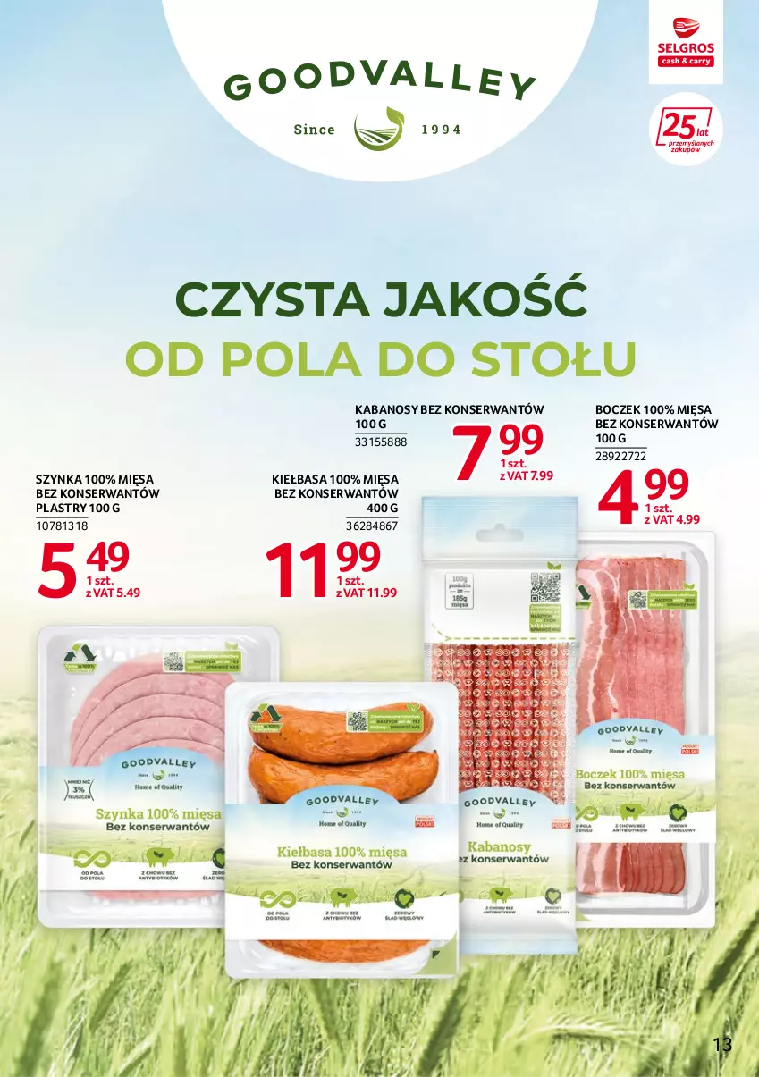 Gazetka promocyjna Selgros - Katalog Markowe Produkty - ważna 02.06 do 14.06.2022 - strona 13 - produkty: Boczek, Kabanos, Kiełbasa, Ser, Szynka