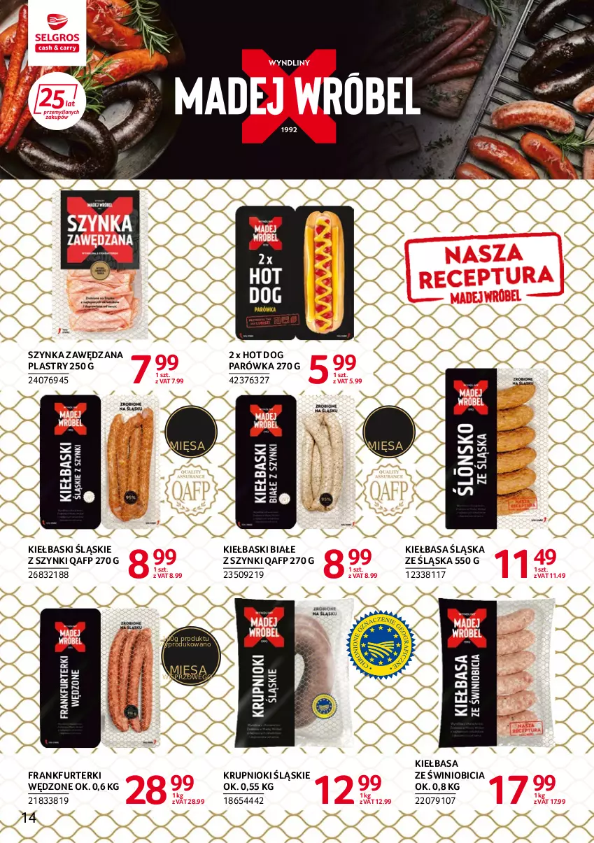 Gazetka promocyjna Selgros - Katalog Markowe Produkty - ważna 02.06 do 14.06.2022 - strona 14 - produkty: BIC, Frankfurterki, Hot dog, Kiełbasa, Kiełbasa śląska, Kiełbaski białe, Kiełbaski śląskie, Szynka