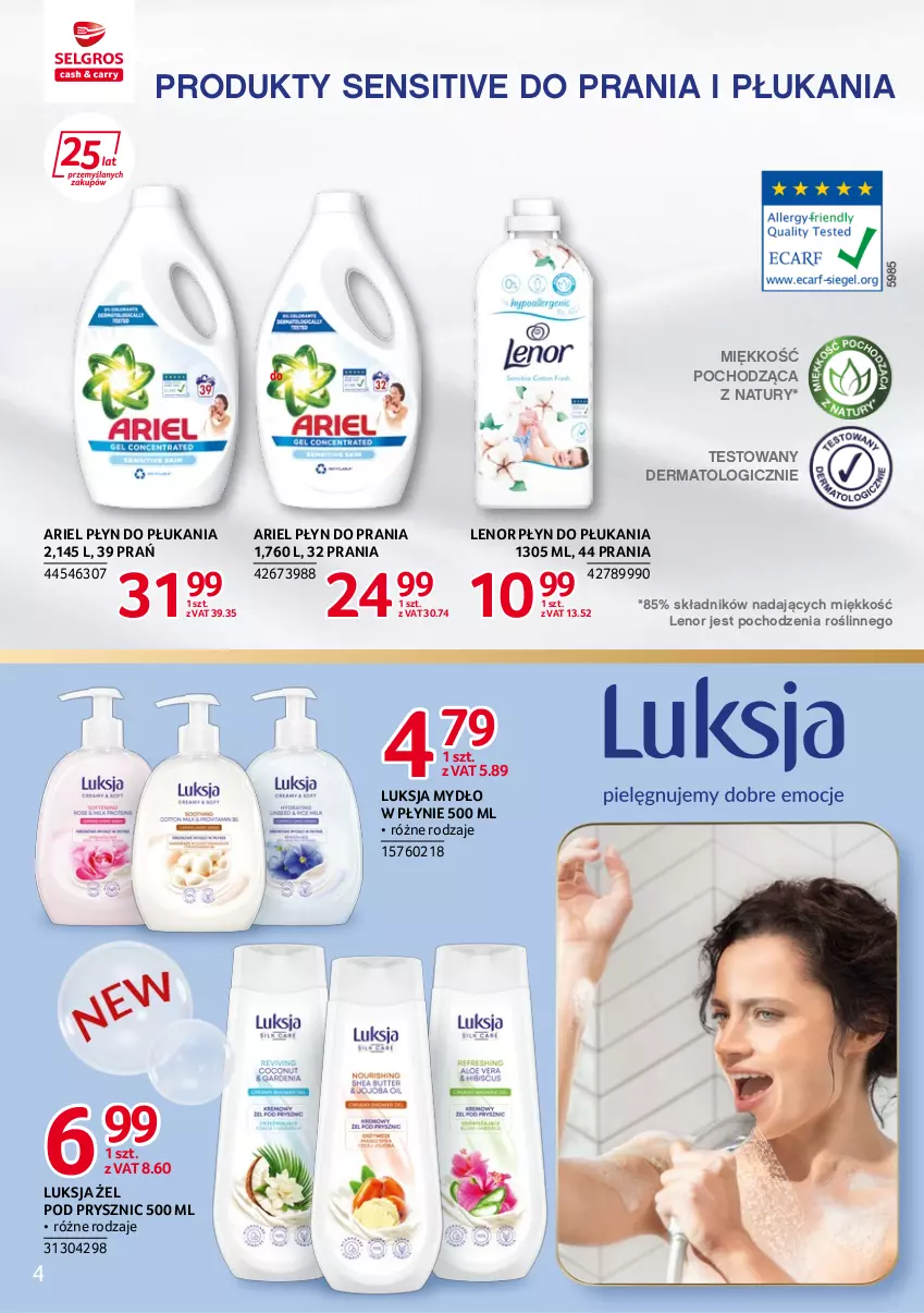 Gazetka promocyjna Selgros - Katalog Markowe Produkty - ważna 02.06 do 14.06.2022 - strona 4 - produkty: Ariel, Lenor, Luksja, Mydło, Mydło w płynie, Płyn do płukania, Płyn do prania