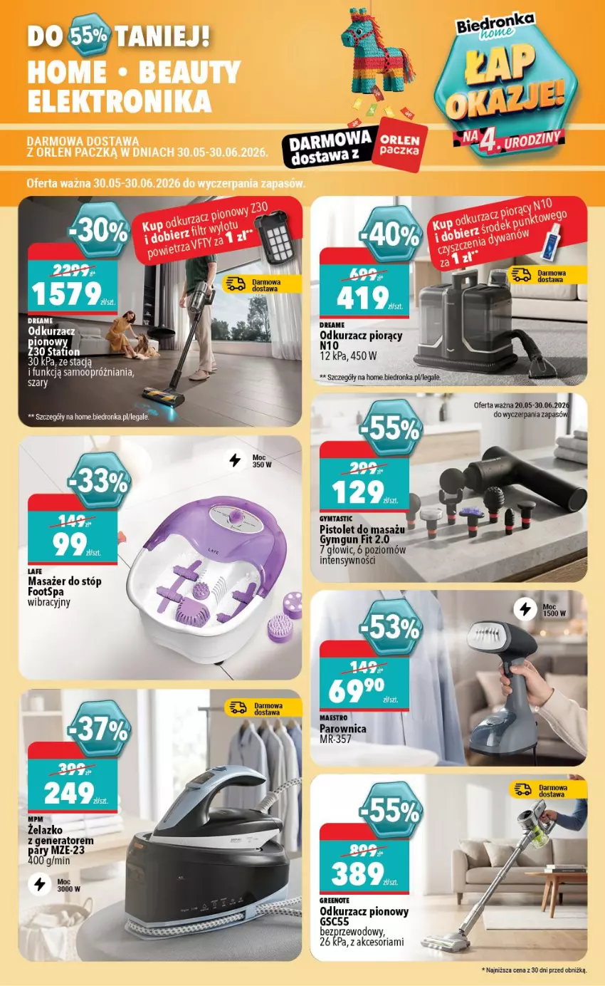 Gazetka promocyjna Biedronka - Gazetka - ważna 06.06 do 13.06.2026 - strona 5 - produkty: Masażer, Odkurzacz, Parownica, Pistolet