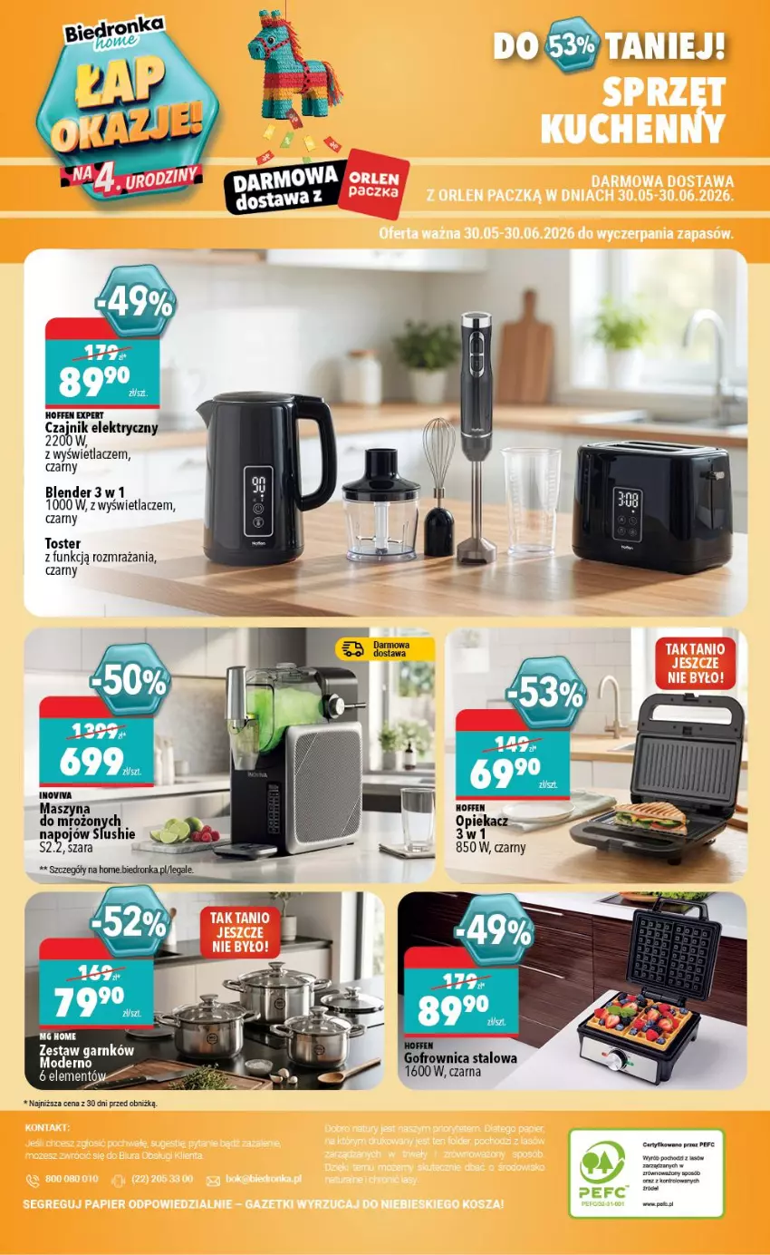 Gazetka promocyjna Biedronka - Gazetka - ważna 06.06 do 13.06.2026 - strona 6 - produkty: Blender, Czajnik, Gofrownica, Szyna, Toster