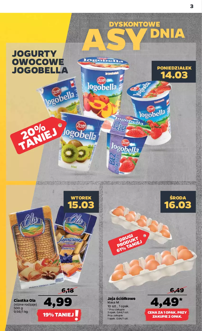 Gazetka promocyjna Netto - Gazetka spożywcza - ważna 14.03 do 19.03.2022 - strona 3 - produkty: Bell, Bella, Ciastka, Jaja, Jogobella, Jogurt