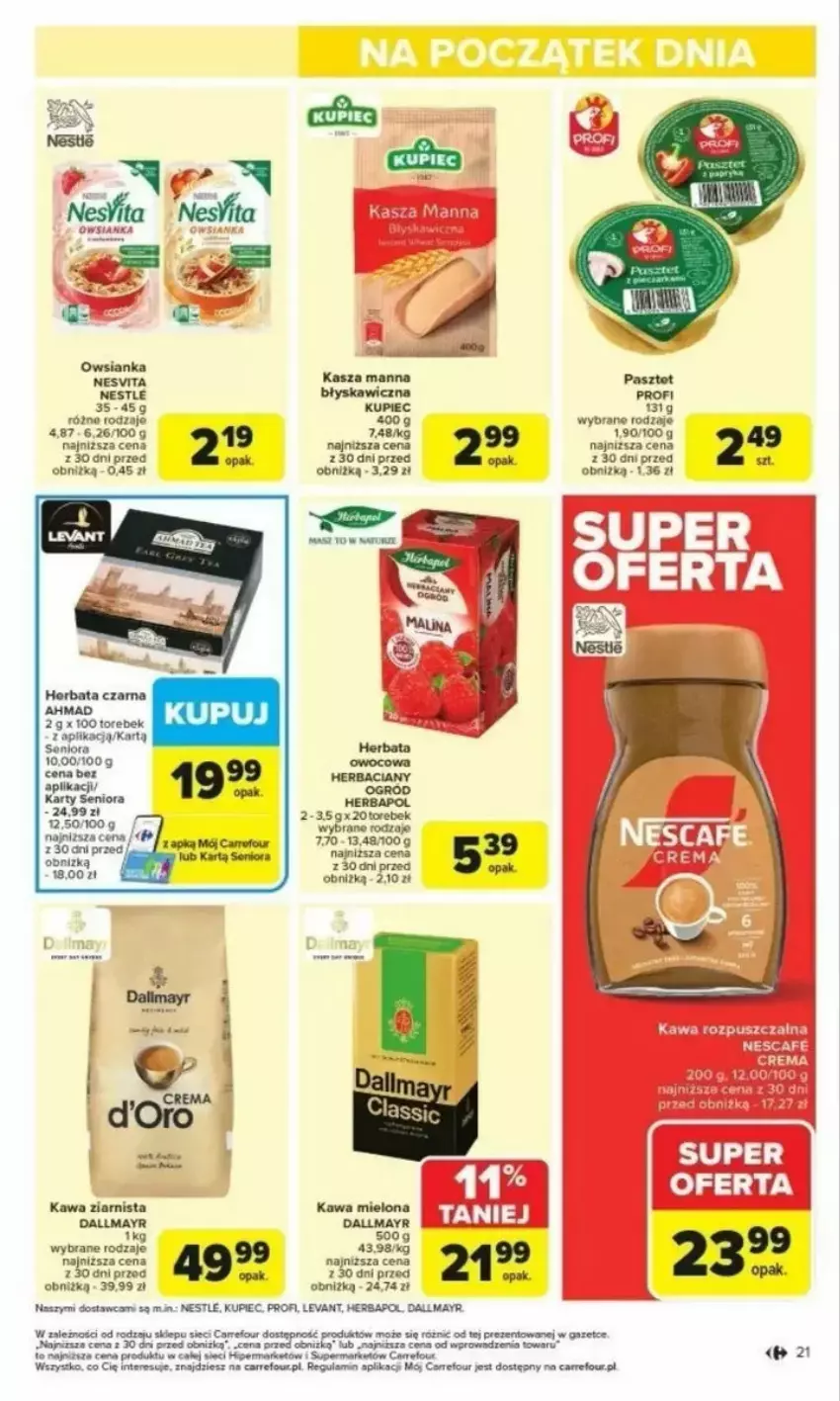 Gazetka promocyjna Carrefour - ważna 24.02 do 01.03.2025 - strona 14 - produkty: Dallmayr, Herbaciany ogrod, Herbapol, Herbata, Kasia, Kawa, Kawa mielona, Kawa ziarnista, Kupiec, Owsianka, Pasztet, Piec, Rama