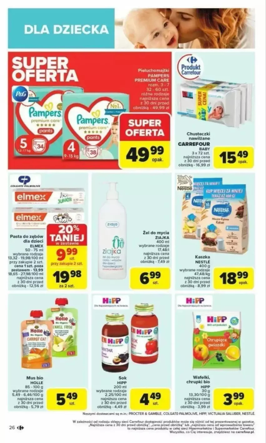 Gazetka promocyjna Carrefour - ważna 24.02 do 01.03.2025 - strona 19 - produkty: Chrupki, Colgate, Elmex, Fa, HiPP, Holle, LG, Mus, Palmolive, Pampers, Pasta do zębów, Por