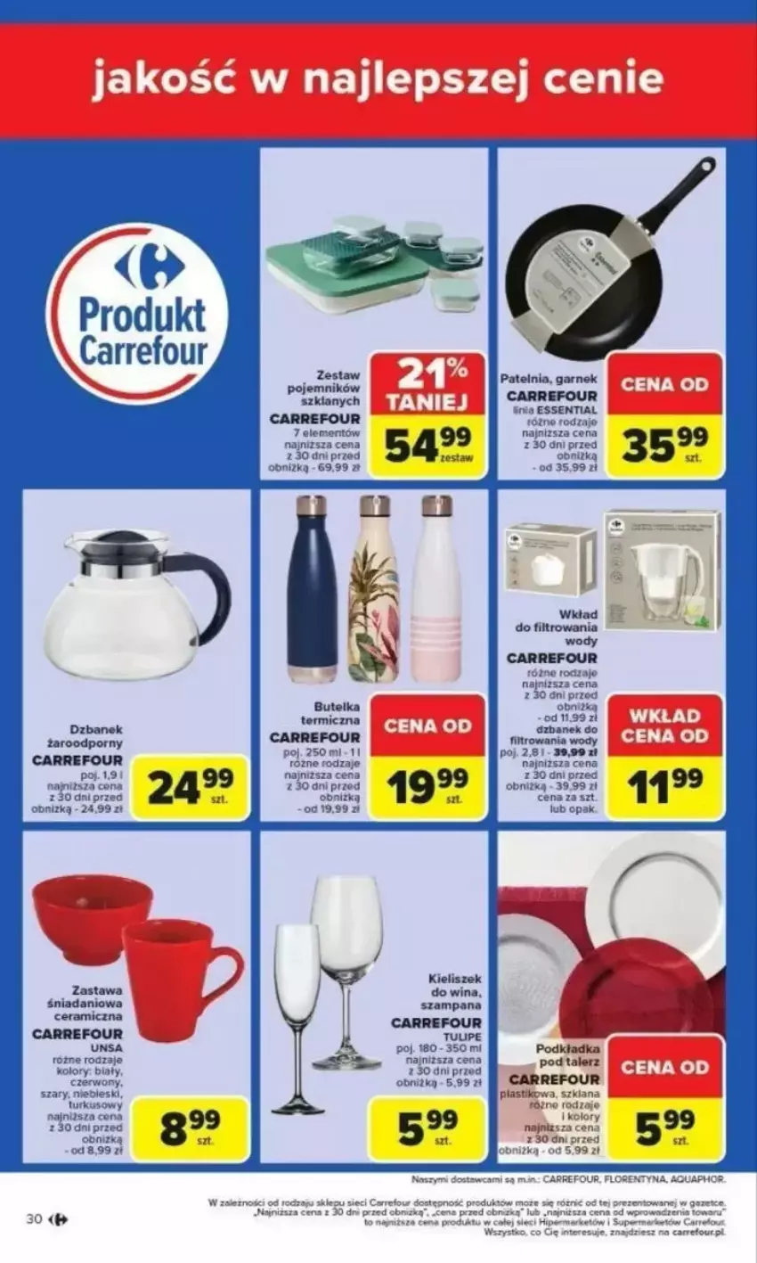 Gazetka promocyjna Carrefour - ważna 24.02 do 01.03.2025 - strona 24 - produkty: Danio, Dzbanek, Garnek, Kieliszek, LANA, Patelnia, Podkład, Podkładka, Pojemnik, Por, Talerz