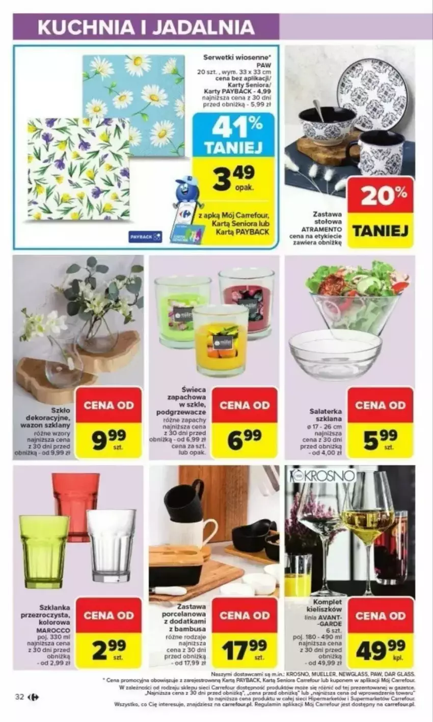 Gazetka promocyjna Carrefour - ważna 24.02 do 01.03.2025 - strona 26 - produkty: Jadalnia, Kuchnia, LANA, Podgrzewacze, Por, Salaterka, Ser, Serwetki, Szklanka