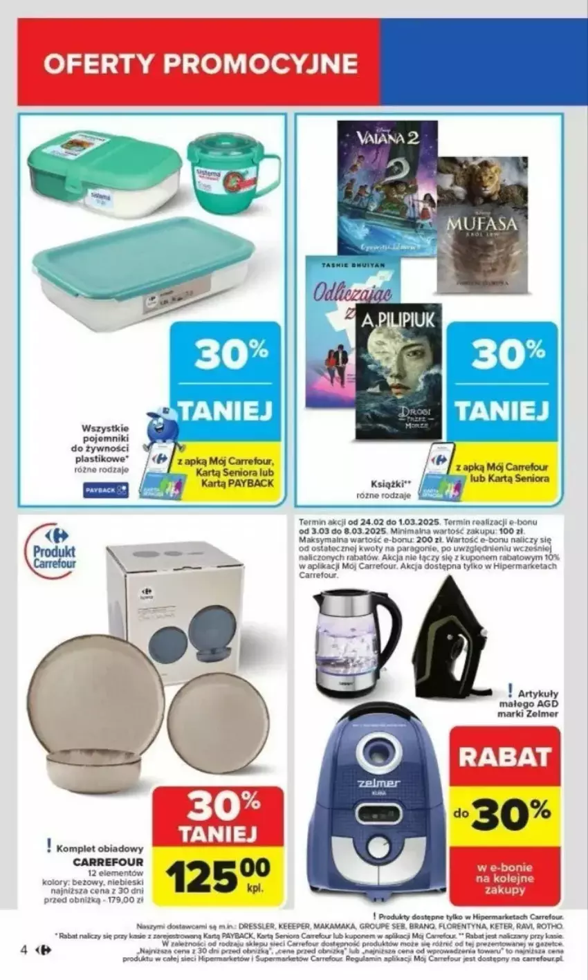 Gazetka promocyjna Carrefour - ważna 24.02 do 01.03.2025 - strona 34 - produkty: Cars, Fa, Gry, HP, Komplet obiadowy, LG, Olej, Pojemnik, Por, Ser, Zelmer