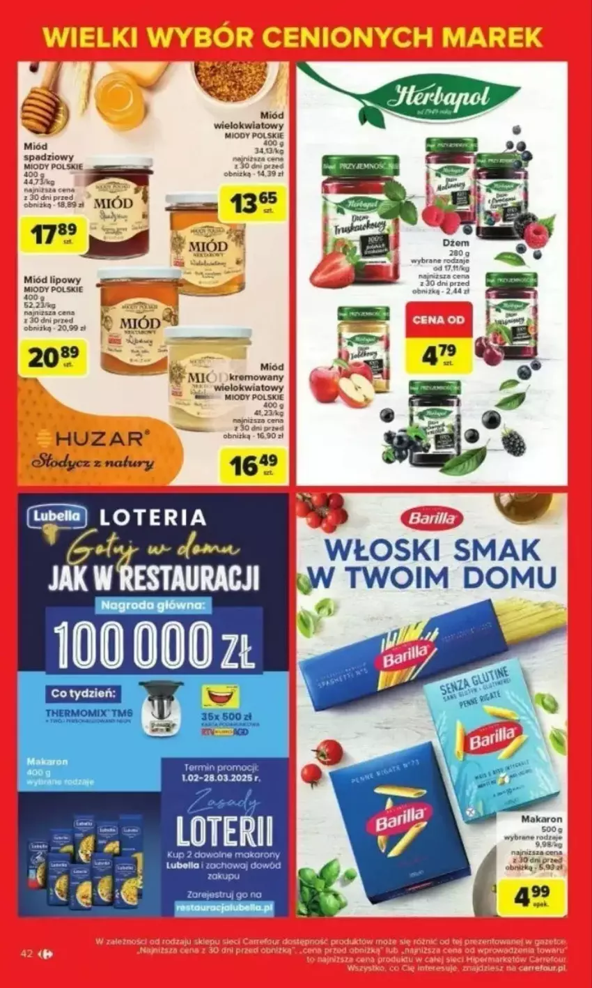 Gazetka promocyjna Carrefour - ważna 24.02 do 01.03.2025 - strona 37 - produkty: Dżem, Fa, Feta, Kamis, Makaron, Miód