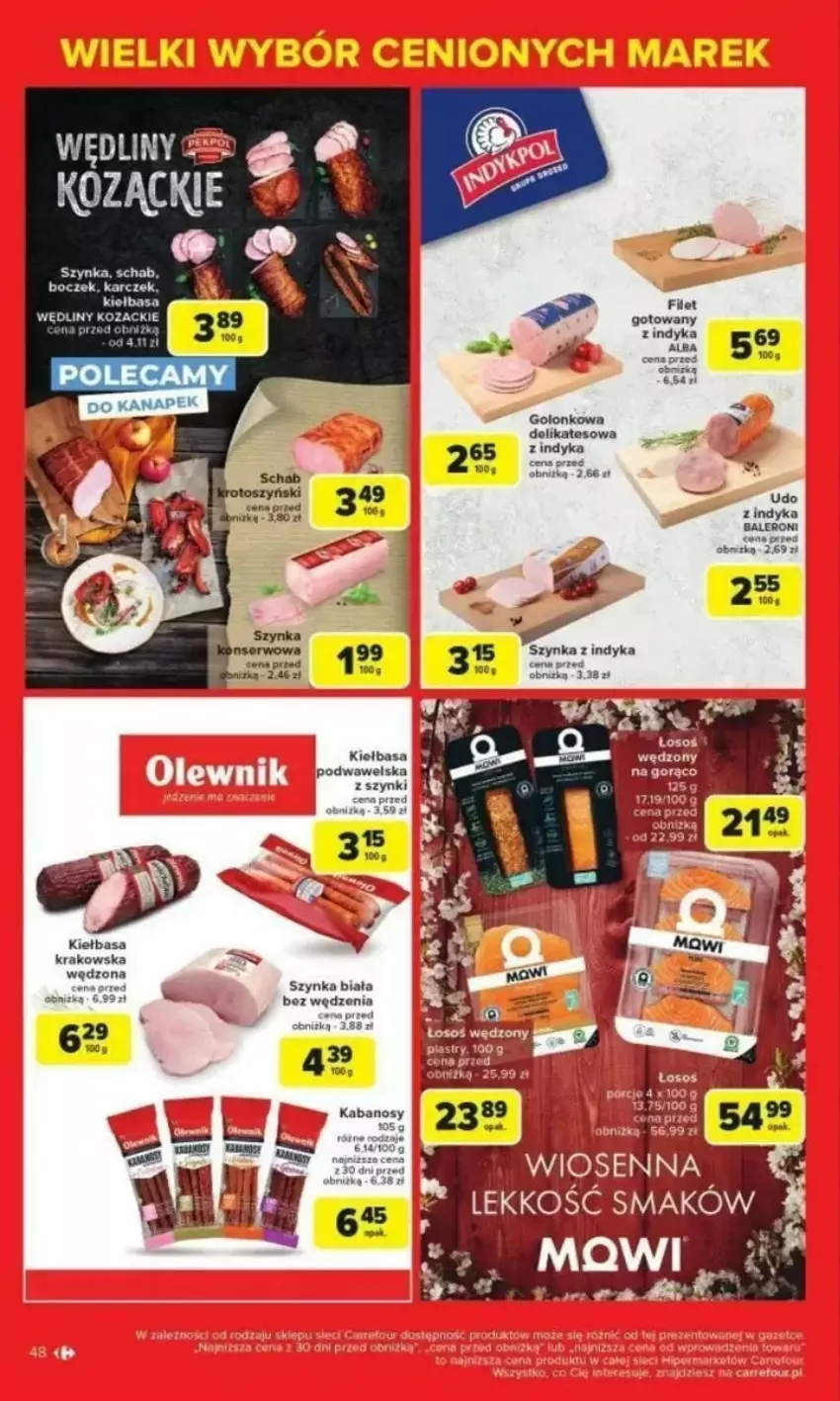 Gazetka promocyjna Carrefour - ważna 24.02 do 01.03.2025 - strona 43 - produkty: Fa, Kabanos, Kiełbasa, Kiełbasa krakowska, Szynka, Szynka biała, Wawel