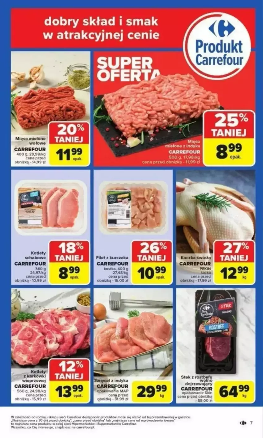 Gazetka promocyjna Carrefour - ważna 24.02 do 01.03.2025 - strona 57 - produkty: Fa, Kotlet, Kurczak, LG, Mięso, Mięso mielone, Rostbef, Stek