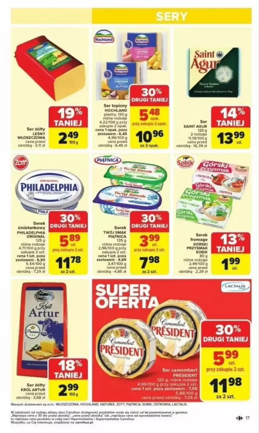 Gazetka promocyjna Carrefour - ważna 24.02 do 01.03.2025 - strona 9 - produkty: Artur, Gin, Gra, Hochland, NaTurek, Philadelphia, Piątnica, Por, Ser, Twój Smak, Zott