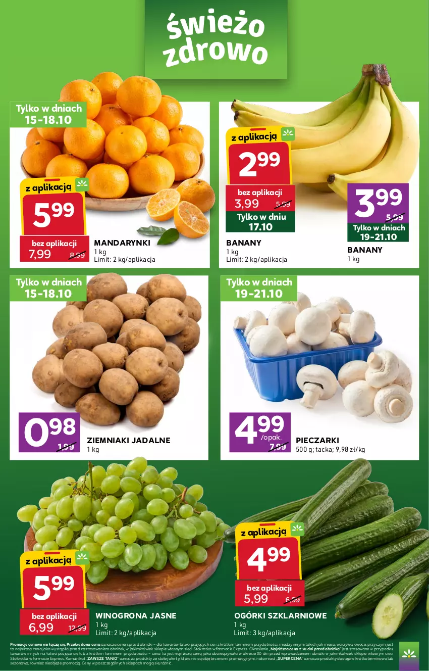 Gazetka promocyjna Stokrotka - Express - ważna 15.10 do 21.10.2026 - strona 2 - produkty: Banany, Mandarynki, Mięso, Owoce, Piec, Warzywa, Wino, Winogrona, Ziemniaki