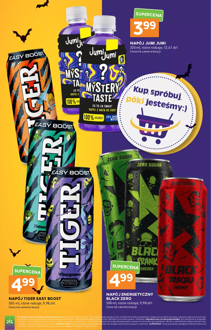 Gazetka promocyjna Stokrotka - Express - ważna 15.10 do 21.10.2026 - strona 5 - produkty: Lack, Mięso, Napój, Napój energetyczny, Owoce, Tiger, Warzywa
