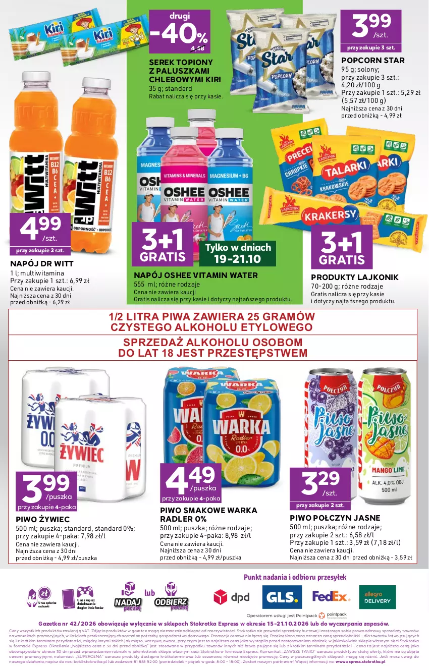 Gazetka promocyjna Stokrotka - Express - ważna 15.10 do 21.10.2026 - strona 6 - produkty: Chleb, Gra, Lajkonik, Mięso, Napój, O nas, Oshee, Owoce, Piwa, Piwo, Popcorn, Radler, Ser, Serek, Telefon, Top, Wagi, Warka, Warzywa
