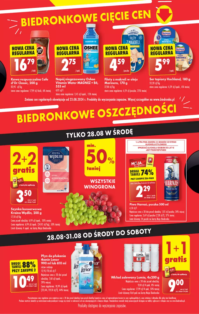 Gazetka promocyjna Biedronka - Vouchery na srode - ważna 28.08 do 28.08.2024 - strona 2 - produkty: Fa, Gra, Harnaś, Hochland, Kawa, Kawa rozpuszczalna, Magnez, Olej, Płyn do płukania, Ser, Ser topiony, Top, Wino