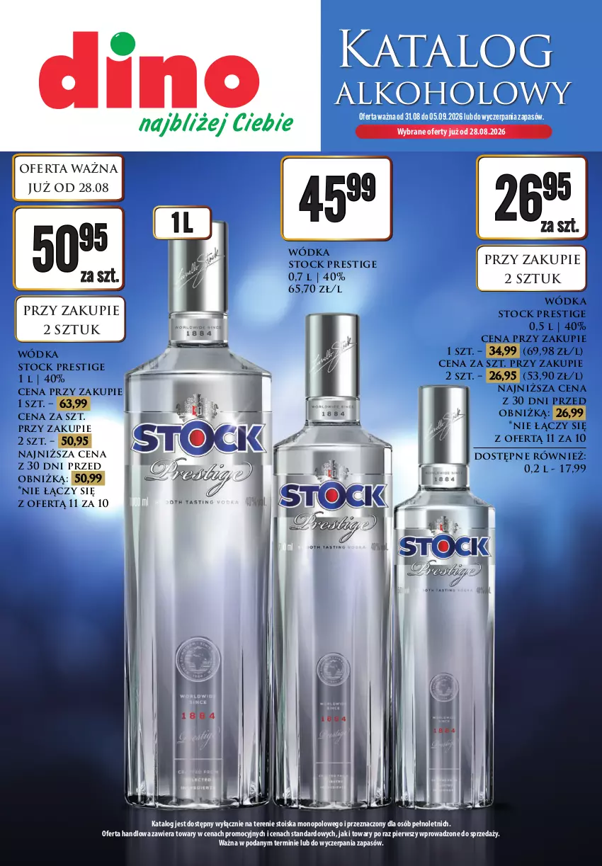 Gazetka promocyjna Dino - Katalog alkoholowy - ważna 31.08 do 05.09.2026 - strona 1 - produkty: Stock, Wódka