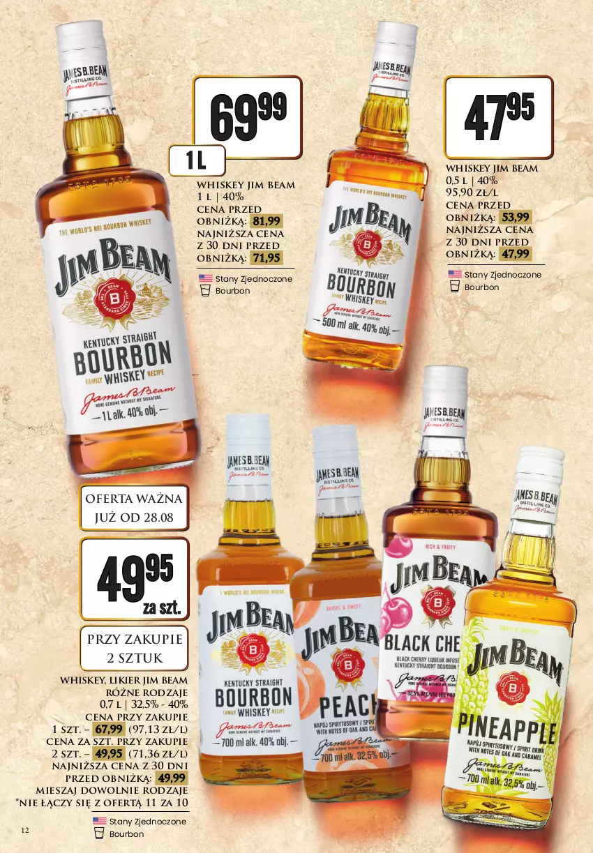 Gazetka promocyjna Dino - Katalog alkoholowy - ważna 31.08 do 05.09.2026 - strona 12 - produkty: Bourbon, Jim Beam, Likier, Whiskey