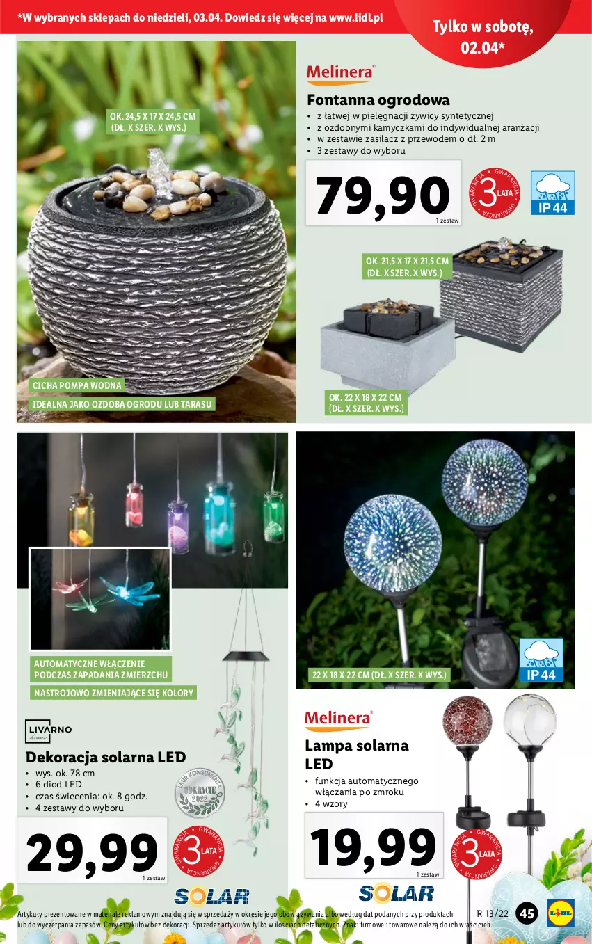 Gazetka promocyjna Lidl - GAZETKA - ważna 28.03 do 03.04.2022 - strona 45 - produkty: Lampa, Ozdoba