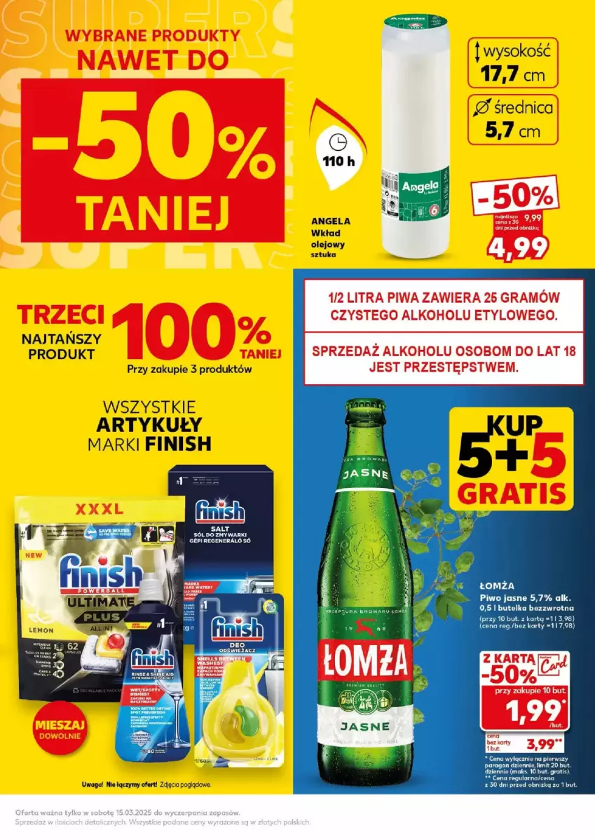 Gazetka promocyjna Kaufland - ważna 15.03 do 15.03.2025 - strona 10 - produkty: Finish, Gra, Olej, Piwo, Piwo jasne, Sok, Sól, Waga, Wkład olejowy