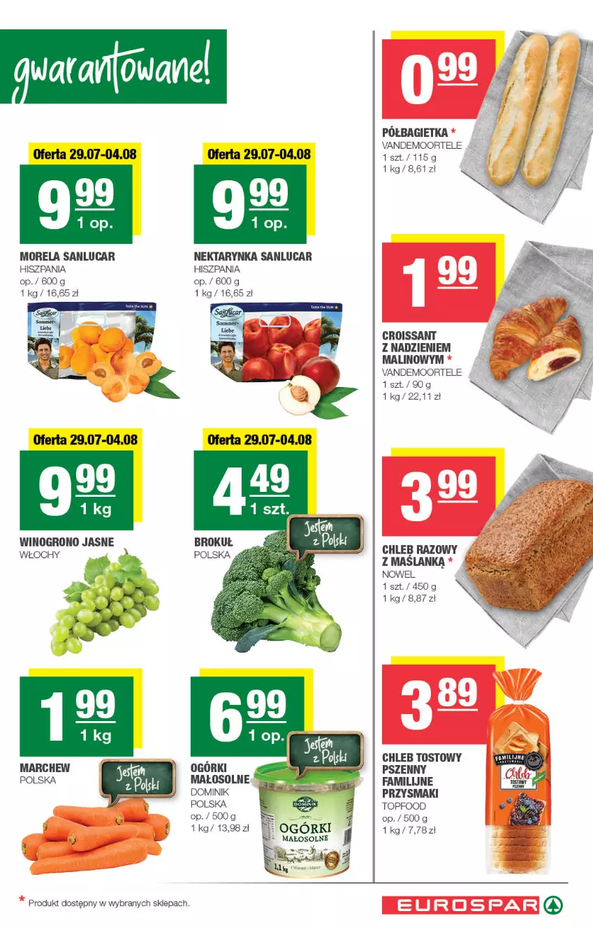 Gazetka promocyjna Spar - EuroSpar - ważna 29.07 do 09.08.2026 - strona 3 - produkty: Bagietka, Chleb, Chleb tostowy, Fa, Morela, Nektar, Nektarynka, Półbagietka, Przysmaki, Top, Wino