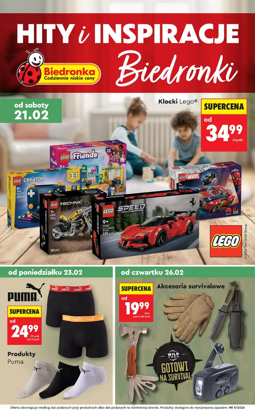 Gazetka promocyjna Biedronka - Okazje Tygodnia - ważna 21.02 do 07.03.2026 - strona 1 - produkty: Klocki, Kret, LEGO, Puma