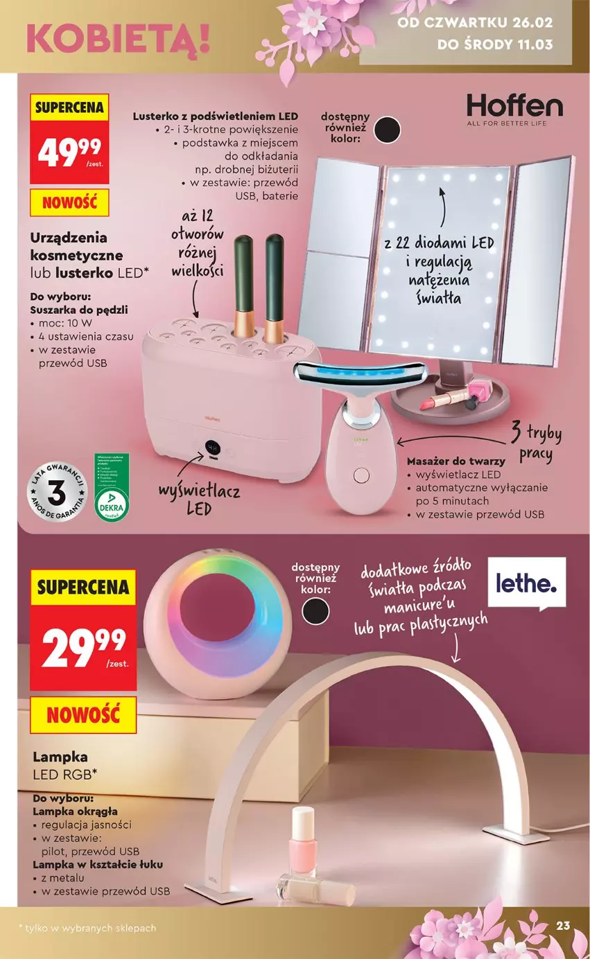 Gazetka promocyjna Biedronka - Okazje Tygodnia - ważna 21.02 do 07.03.2026 - strona 23 - produkty: Masażer, Przewód, Suszarka