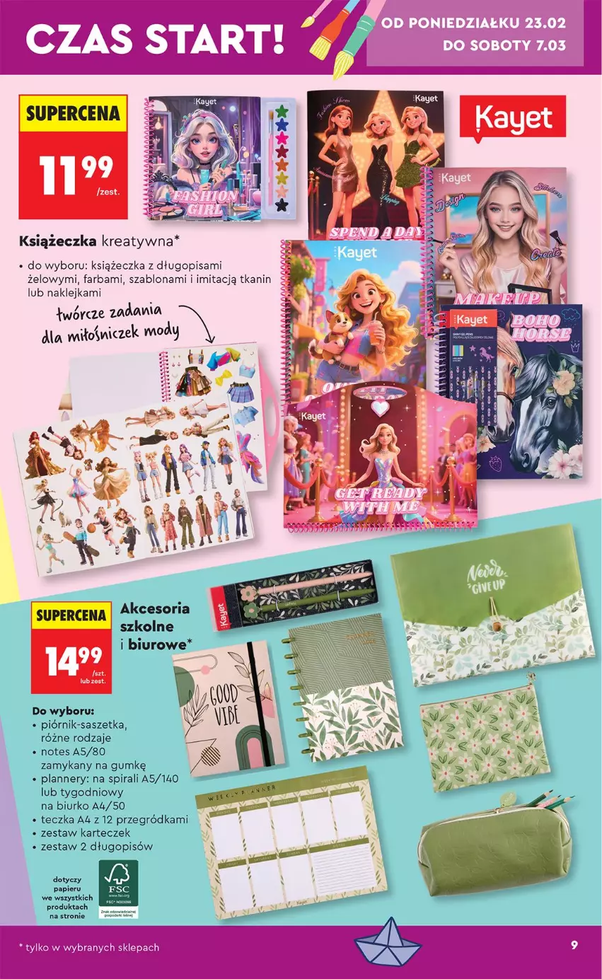 Gazetka promocyjna Biedronka - Okazje Tygodnia - ważna 21.02 do 07.03.2026 - strona 9 - produkty: Biurko, Biuro, Długopis, Fa, Klej, Papier