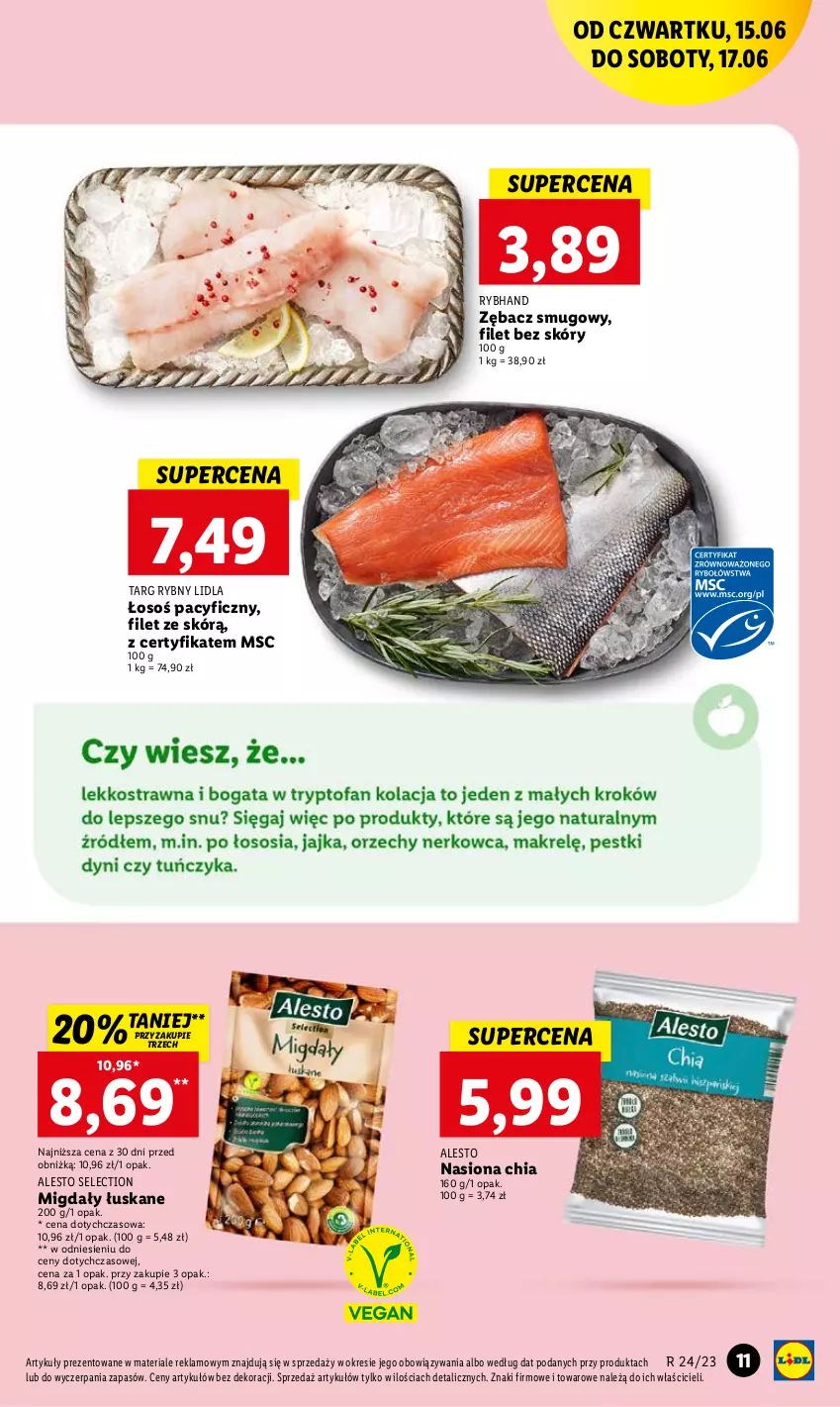 Gazetka promocyjna Lidl - GAZETKA - ważna 15.06 do 17.06.2023 - strona 15 - produkty: Chia, Migdały, Migdały łuskane, O nas