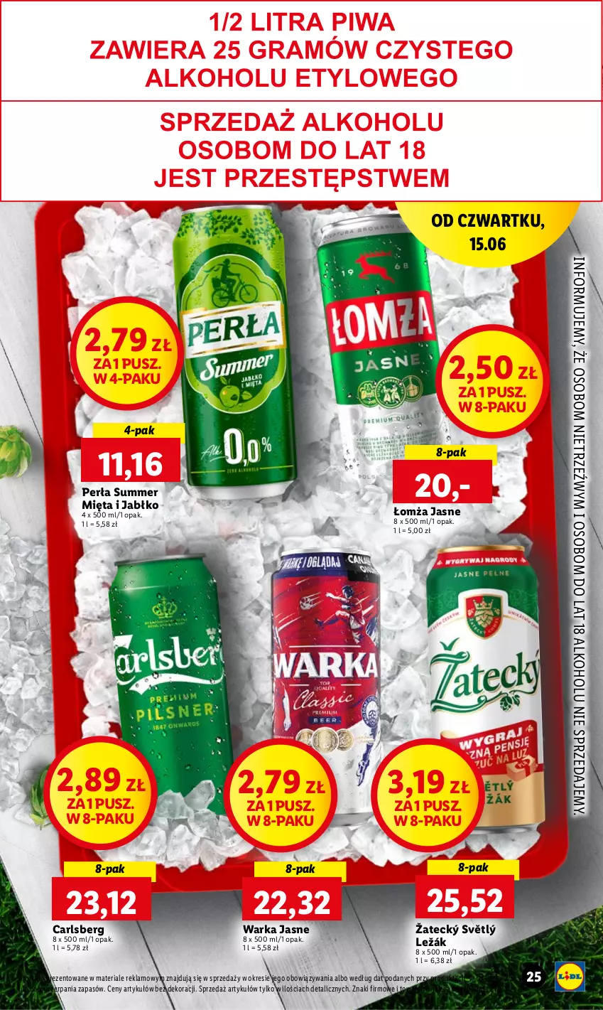 Gazetka promocyjna Lidl - GAZETKA - ważna 15.06 do 17.06.2023 - strona 33 - produkty: Carlsberg, Mięta, Perła, Warka