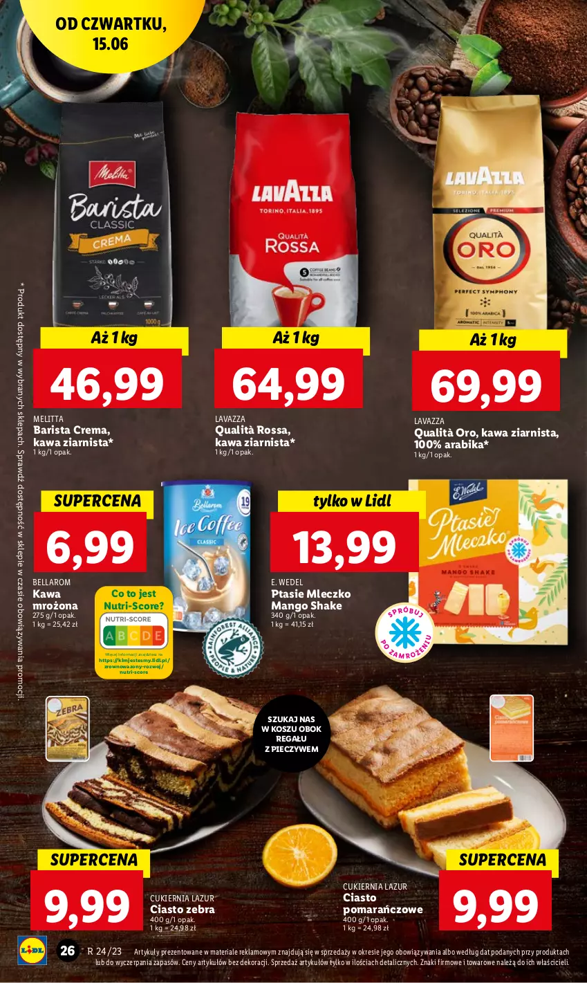 Gazetka promocyjna Lidl - GAZETKA - ważna 15.06 do 17.06.2023 - strona 34 - produkty: Bell, Bella, Cukier, E. Wedel, Kawa, Kawa ziarnista, Kosz, Lavazza, Lazur, Mango, Mleczko, Piec, Ptasie mleczko, Regał, Wazon