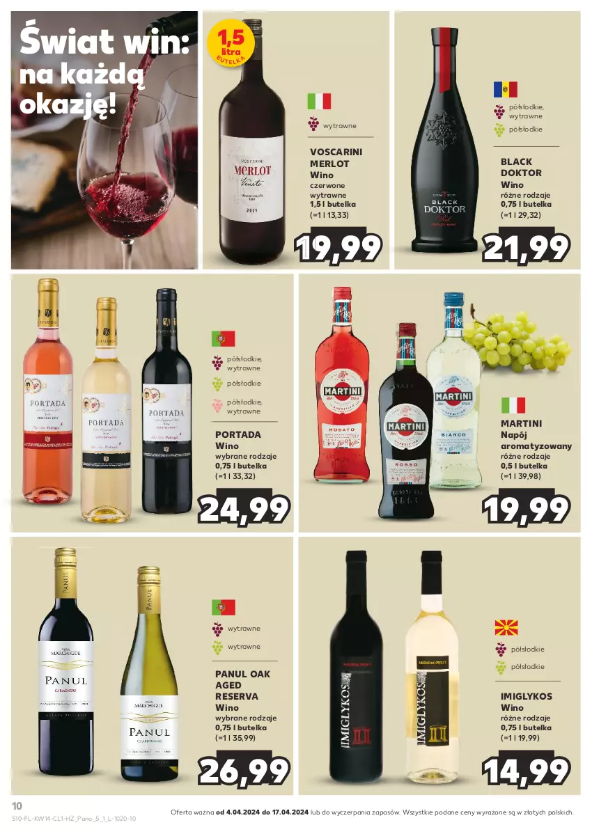 Gazetka promocyjna Kaufland - Barek Kauflandu - ważna 04.04 do 17.04.2024 - strona 10 - produkty: Lack, Martini, Merlot, Napój, Por, Portada, Ser, Wino, Wino czerwone