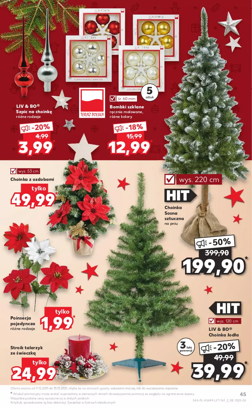 Gazetka promocyjna Kaufland - OFERTA TYGODNIA - ważna 09.12 do 15.12.2021 - strona 45 - produkty: Bombki, Choinka, Gra, Inka, Ozdoba, Poinsecja, Sos, Szpic, Talerz, Talerzyk