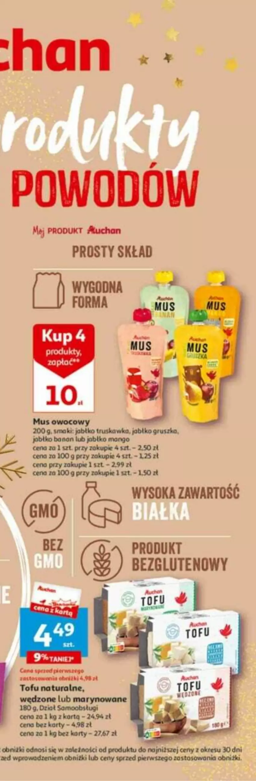 Gazetka promocyjna Auchan - ważna 23.11 do 29.11.2023 - strona 3 - produkty: LANA, Mango, Mus, Sok, Tofu