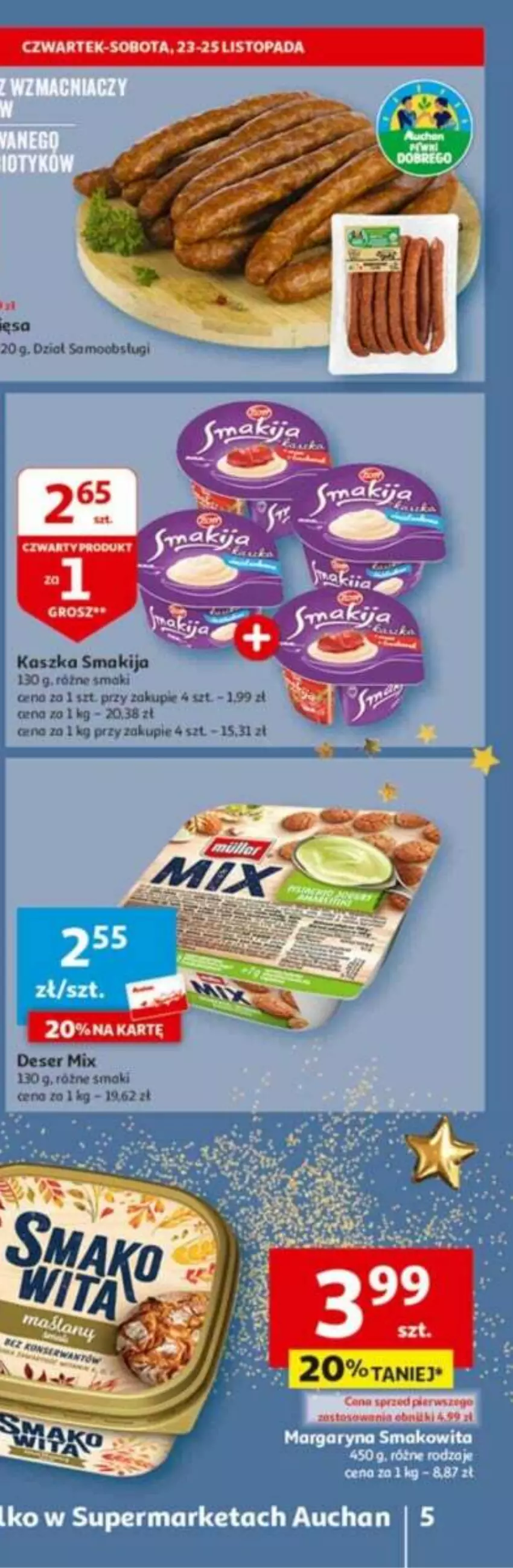 Gazetka promocyjna Auchan - ważna 23.11 do 29.11.2023 - strona 8 - produkty: Deser, Fa, Ser, Smakija, Top