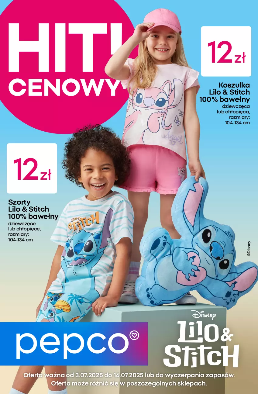 Gazetka promocyjna Pepco - Lilo & Stitch - ważna 03.07 do 16.07.2025 - strona 1 - produkty: Disney, Kosz, Koszulka, Szorty
