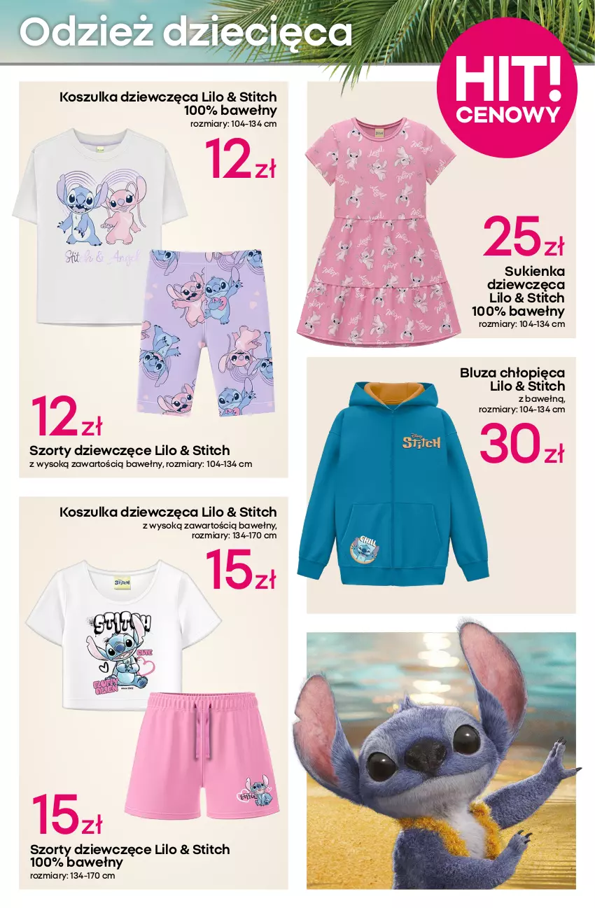 Gazetka promocyjna Pepco - Lilo & Stitch - ważna 03.07 do 16.07.2025 - strona 3 - produkty: Bluza, Disney, Dzieci, Kosz, Koszulka, Plecak, Sok, Sukienka, Szorty