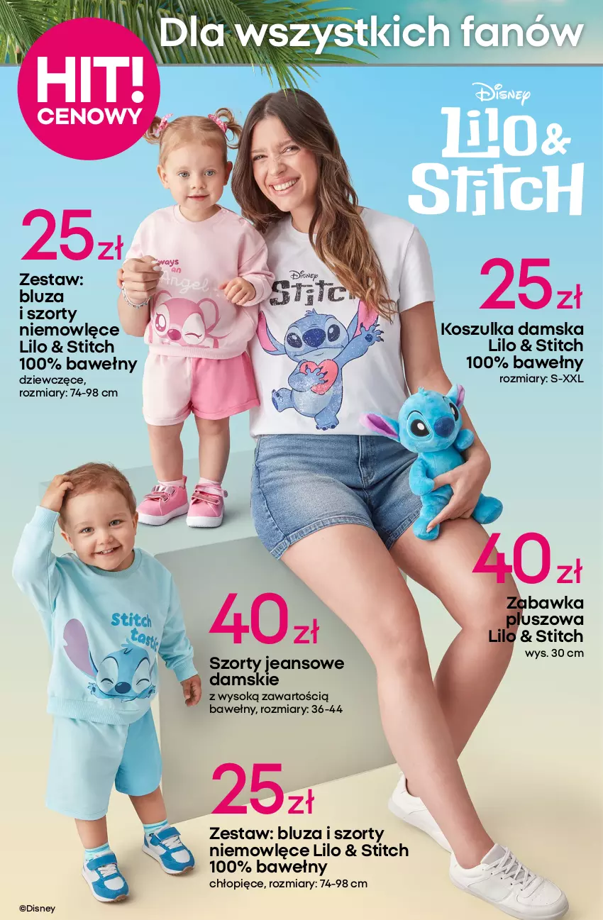 Gazetka promocyjna Pepco - Lilo & Stitch - ważna 03.07 do 16.07.2025 - strona 4 - produkty: Bluza, Body, Disney, Fa, Gin, Kosz, Koszulka, Legginsy, Sok, Szorty, Zabawka