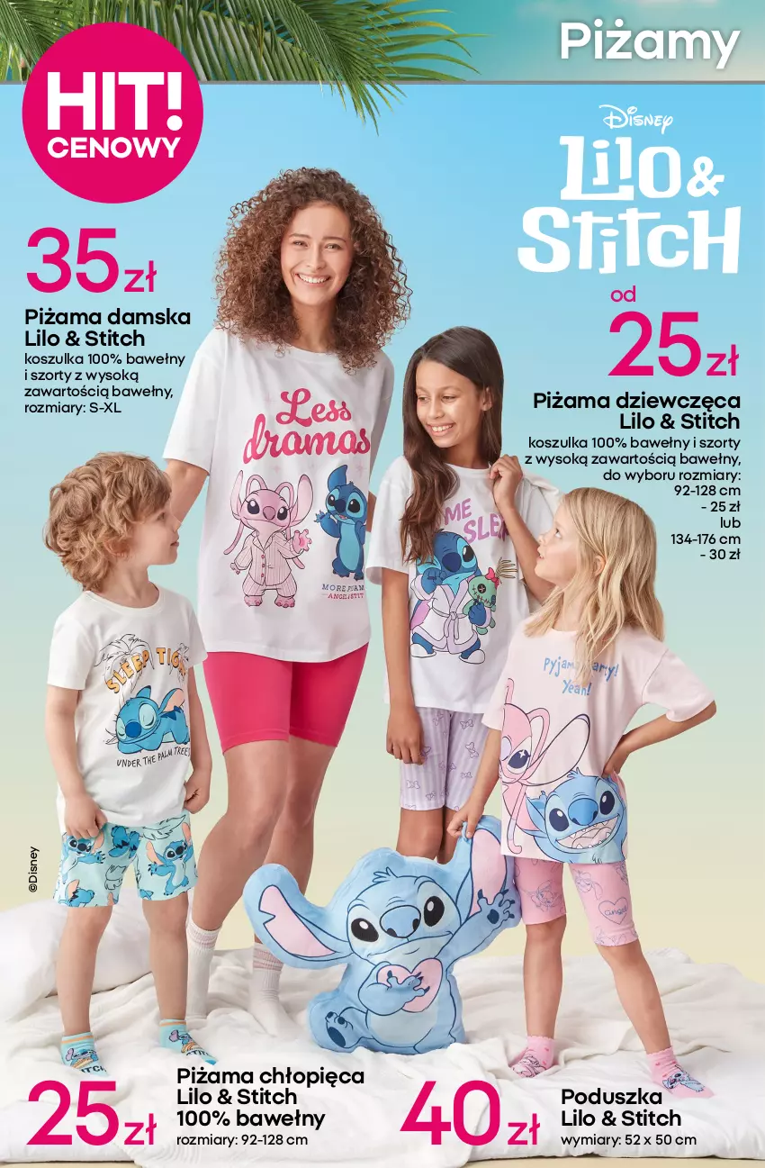 Gazetka promocyjna Pepco - Lilo & Stitch - ważna 03.07 do 16.07.2025 - strona 6 - produkty: Bielizna, Disney, Dzieci, Kosz, Koszulka, Piżama, Poduszka, Sok, Szorty, Top